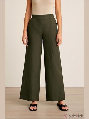 Max Studio Olive Green Wide Leg Pants - Size S